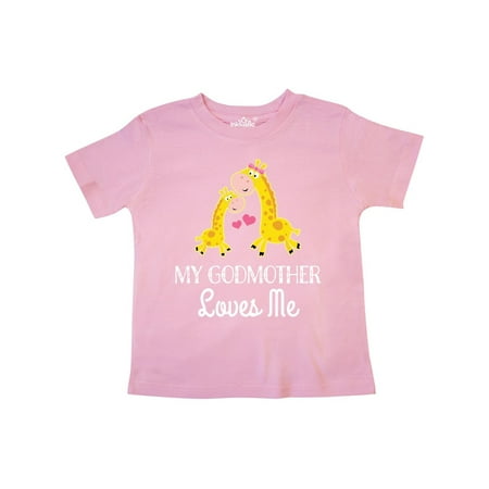 

Inktastic My Godmother Loves Me Giraffe Gift Toddler Boy or Toddler Girl T-Shirt