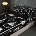 thumbnail image 3 of Homewish Halloween Gothic Skull Zipper Twin Comforter Sets with Fitted Sheet and 2 Pillowcases, Magical Mushroom Zipper Bedding Set, Black White, Black Reversible, 3 of 7