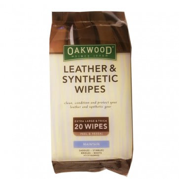 Oakwood Leather & Synthetic Wipes One pack of 20 extra large wipes 