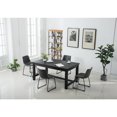 thumbnail image 6 of Roundhill Furniture Lotusville Antique Wood Finished Dining Set: Table and Four Chairs, Grey, 6 of 10