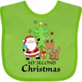 thumbnail image 3 of Inktastic My 2nd Christmas with Santa Reindeer and Tree Boys or Girls Baby Bib, 3 of 4