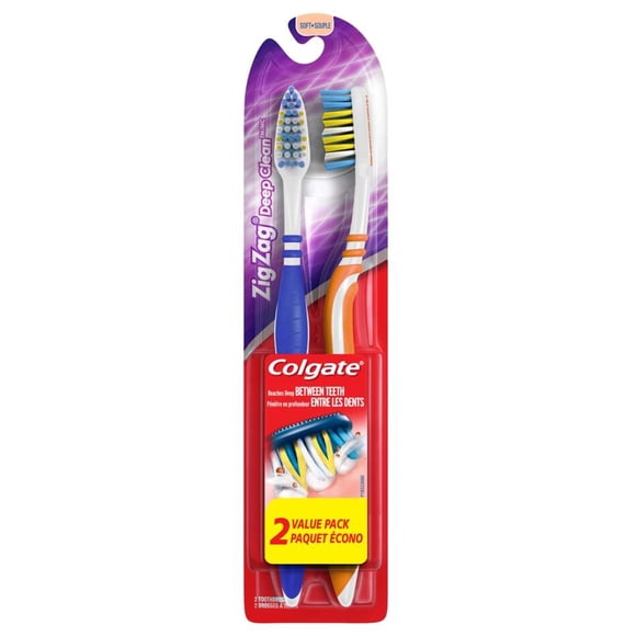 Cepillo de Dientes Colgate Zig Zag Deep Clean Suave Paquete de 2