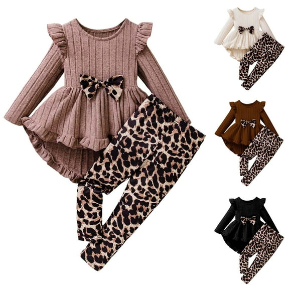Baby Girl Clothes 12 18 Months Toddler Baby Girl Clothes Fall Winter Outfits Infant Ruffle Long Sleeve Shirts Pants Cute Girls Clothing Set