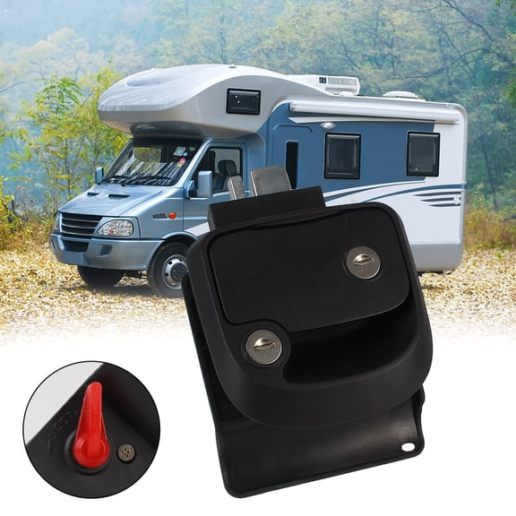 Door Latch Handle with Keys RV Door Lock Replacement Camper Accessories Double Open Door Lock RV Camper Trailer Entry Door Lock ,Easy Installation