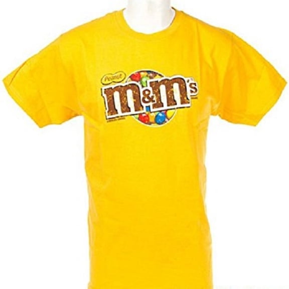 M&M M&M's Candy Silly Character Face Men T-Shirt (Peanut Yellow, Size XXXL)