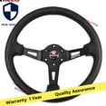 thumbnail image 4 of 13 inch Universal Deep Dish Racing MOMO Steering Wheel Car Leather Steering Wheel -, 4 of 4