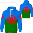 thumbnail image 2 of Sudadera con capucha para hombre de primavera y otoño de 2024, sudadera con capucha con estampado 3D de la bandera gitana romana, sudaderas con capucha de manga larga de gran tamaño para hombre, 2 of 5