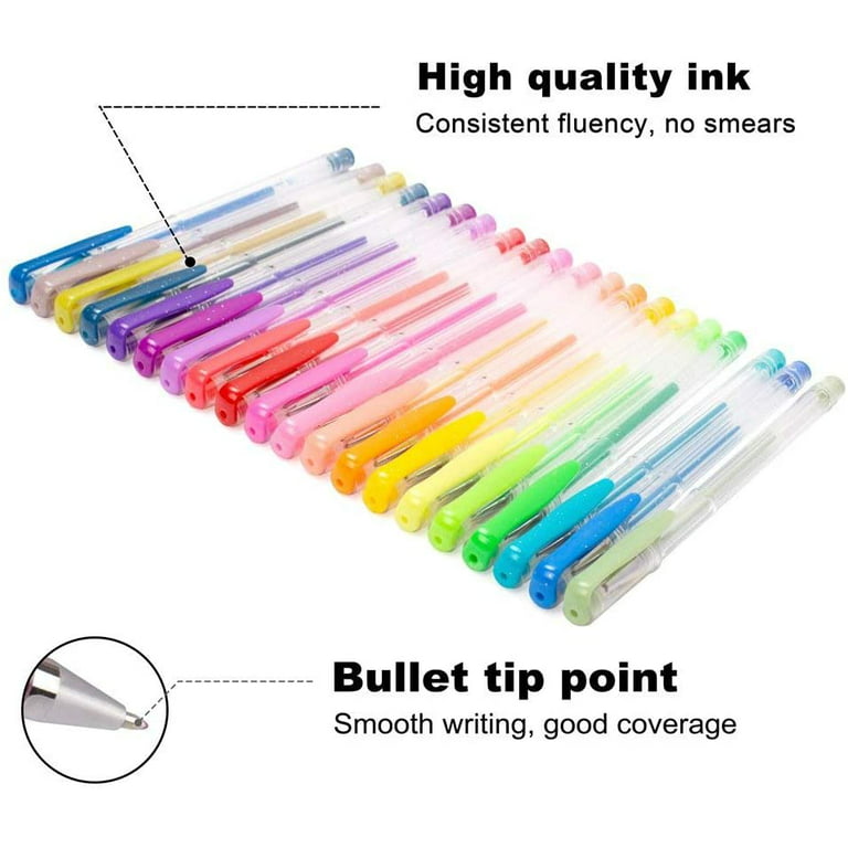 Gel Pens, Reaeon 200 Pack Pen with Case for Adult Coloring Books, 100 Color  Markers Plus 100 Refills for Drawing Painting Writing.