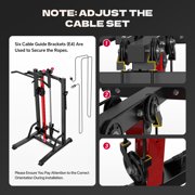 LNOW Multi-Station Home Gym 450LB Power Tower Cable Machine with Pull Up Bar Dip Station for Strength Training