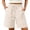 Beige, variant on Women Wide Leg Shorts Elastic High Waist Multi‑Pocket A‑Line Utility Outdoor Hiking Shorts Women Beige