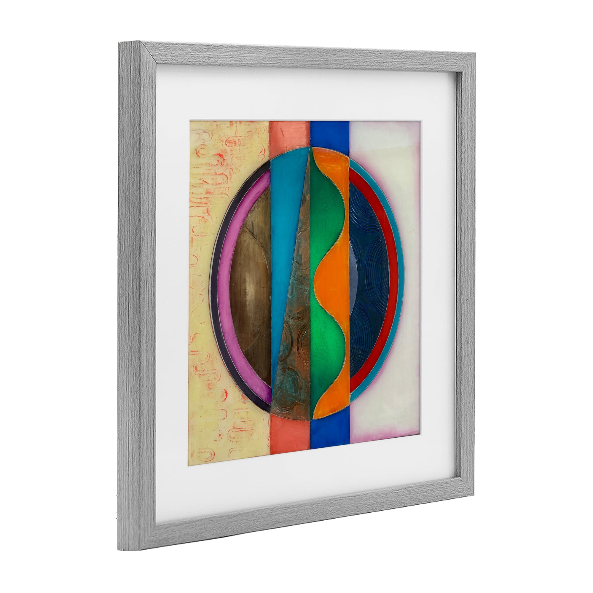 Stupell Industries Circle with Intersecting Waves Gray Framed Print Under Glass, design by Matthew Finger