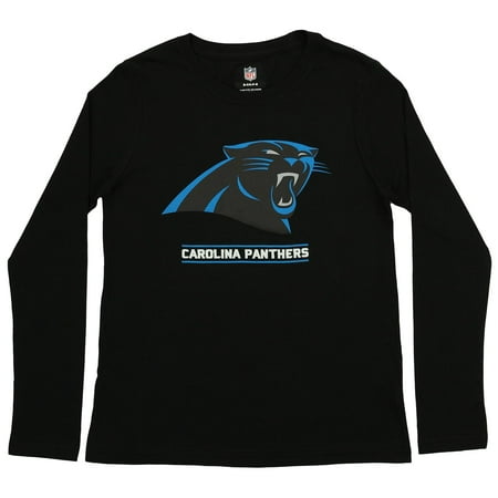 - OuterStuff NFL Youth Carolina Panthers Long Sleeve Lift Off Logo Tee, Black