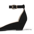 thumbnail image 2 of Sandalia DREAM PAIRS INGRID Negra de Nobuk con Cuña 4.5 cm Talla 9.5, 2 of 5