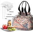 thumbnail image 4 of Boho Bohemia Flower Drawstring Lunch Bag Women - Drawstring Lunch Bag Insulated for Work Office - Stain-Resistant Large Lunchbags for Women with Multi-Pockets, 4 of 6
