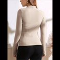 thumbnail image 4 of Camiseta Interior de Larga para Mujer, Otoño e Invierno, Nueva, con Cuello Redondo Cepillado Amarillo Albaricoque XL, 4 of 10