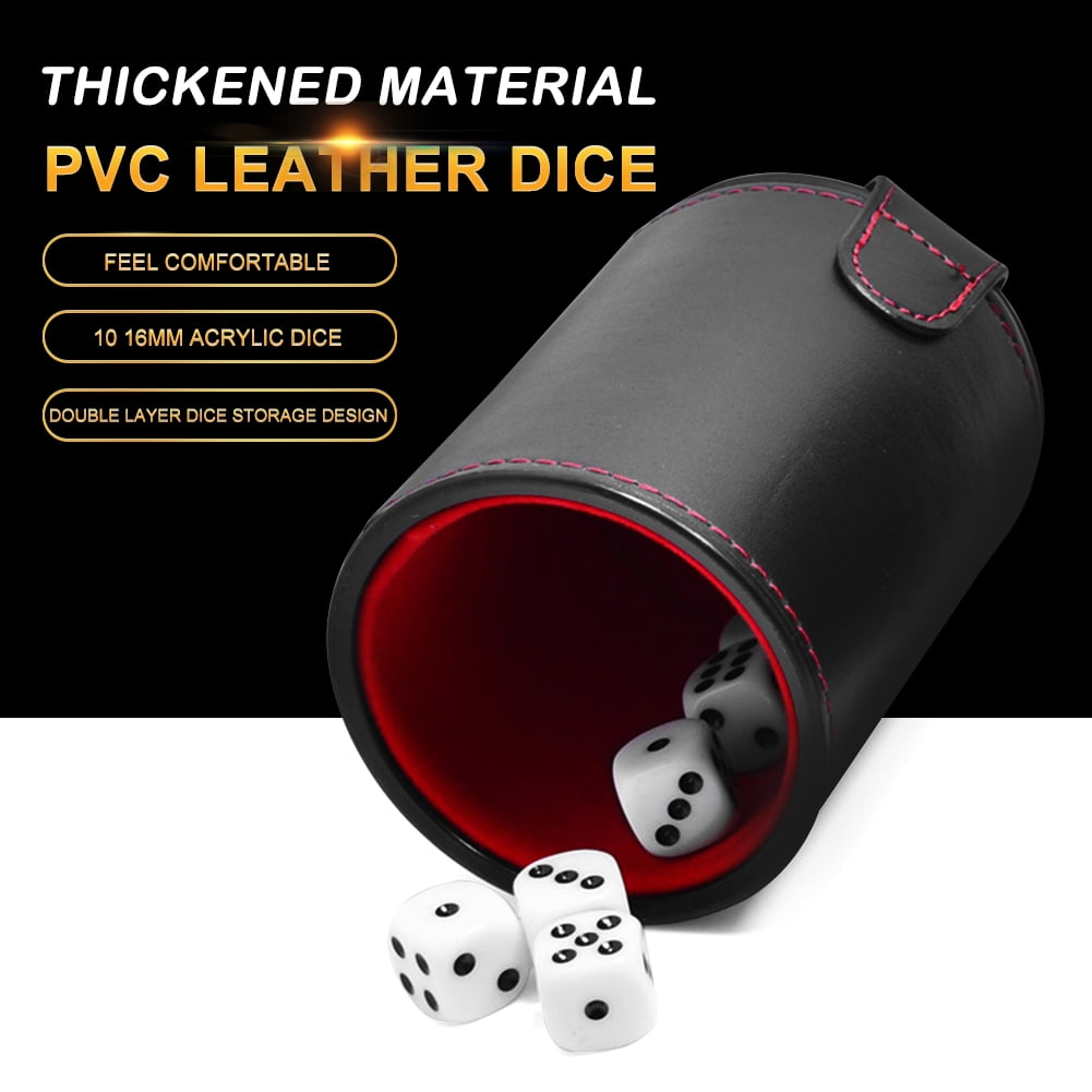Daciye Leather Dice Cup with 5 Dices Bar Party KTV Entertainment Game