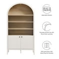 thumbnail image 3 of Storage Display Cabinet Bookshelf Bookcase, Ivory White, Wood, Living Dining Room Kitchen Cafe Bistro Hospitality Restaurant, Modern Contemporary, HB37749, 3 of 10