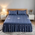thumbnail image 5 of PONPRNGY Set of 3 Ruffle Farmhouse Skirt Bedspread Set for Home, 78x86 inch, Includes 2 Pillowcases, 5 of 9