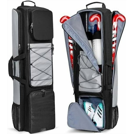 GOBUROUS 4 Stick Field Hockey Bag with Shoulder Straps, Backpack with Separate Shoe Compartment and Multi Pockets for Hockey and Lacrosse Equipment$$Sport & Recreation Other
