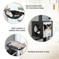 thumbnail image 2 of Pefilos 56" Modern Wood Cat Tree for Indoor with Litter Box Enclosure and Cat Condo, Large Cat Tree Tower, Black, 2 of 8