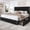 Black, variant on Breltam Upholstered Platform Bed with Storage, Queen Bed with Headboard, Dark Grey
