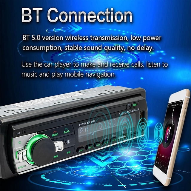 Radio Dab+ Car Mp3 Multimedia Player Jsd-520 Am Fm Audio Stereo Receiver 12v In-dash 1din Bluetooth