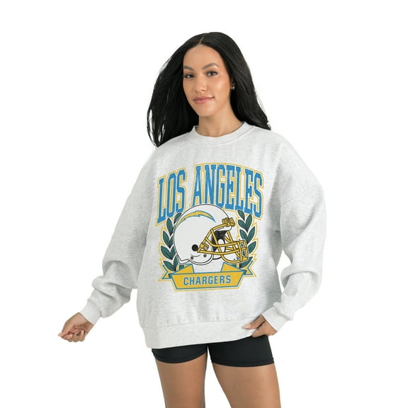 Women's Gameday Couture Gray Los Angeles Chargers Heritage Premium Fleece Pullover Sweatshirt