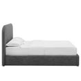 thumbnail image 4 of Keynote Upholstered Fabric Curved Queen Platform Bed in Heathered Weave Slate, 4 of 9