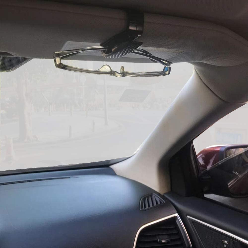 Auto Car Vehicle Sun Visor Sunglasses Glasses Card Ticket Holder Clip Red 2Pcs 