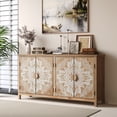 thumbnail image 3 of 60" Sideboard Buffet Cabinet Wood Accent with 4 Doors, Brown and Antique White Modern Pantry, Media Console Cabinet, for Entryway, Living Room, Bedroom, Dining Room, 3 of 6