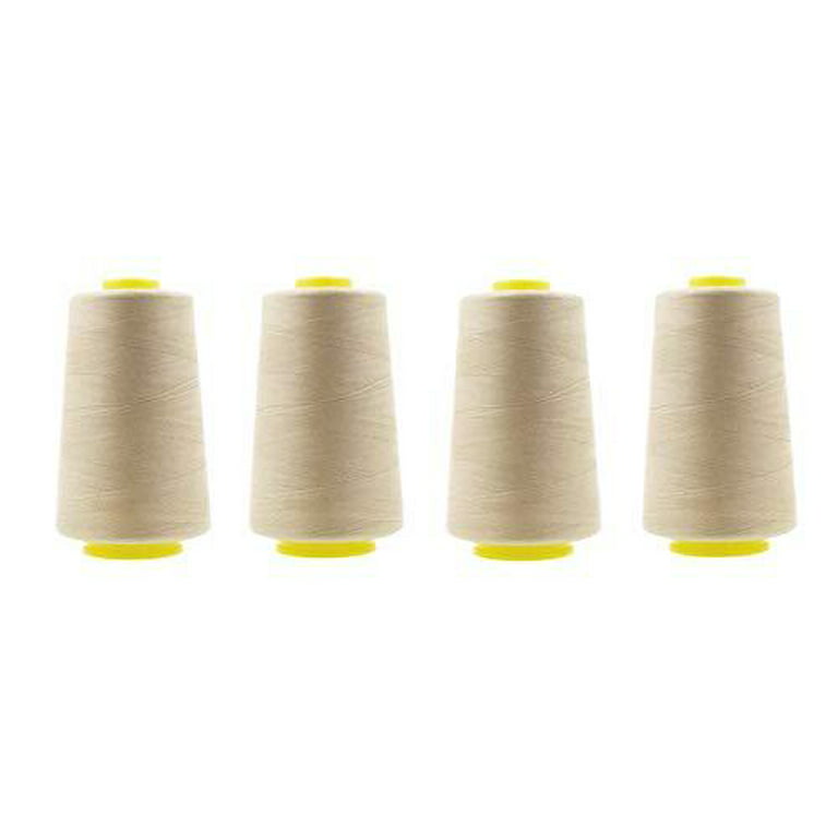 Mandala Crafts All Purpose Sewing Thread Spools - Brown Serger Thread Cones  4 Pack - 20S/2 24000 Yds Brown Polyester Thread for Overlock Sewing