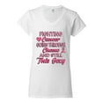 thumbnail image 2 of Wild Bobby, Fighting Cancer And Still Sexy, Breast Cancer Awareness, Women Standard V-Neck Tee, White, Medium, 2 of 5