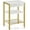 White + Gold, variant on Side Table with Charging Station and USB Port, Small End Table for Small Space, 3-Tier Nightstand with Adjustable Shelf, for Living Room, Bedroom and Balcony, Black BB112BZ01