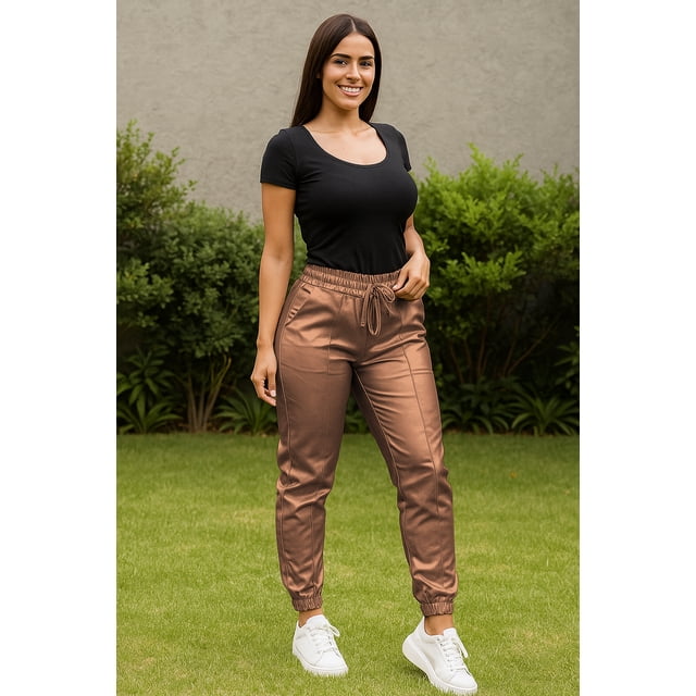 Jogger elegante Camel chica