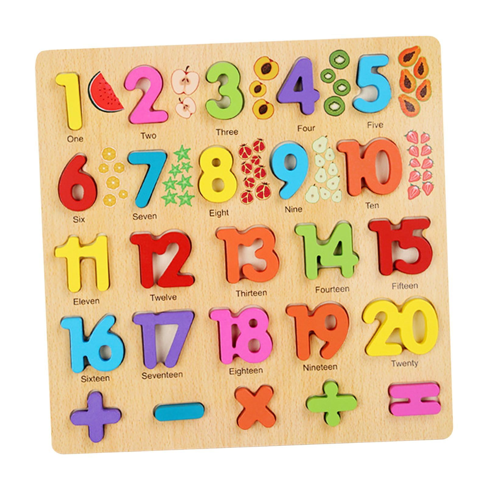 HILABEE Montessori Alphabet Number Develop Basic Skills Matching Toys for Toddler L Number
