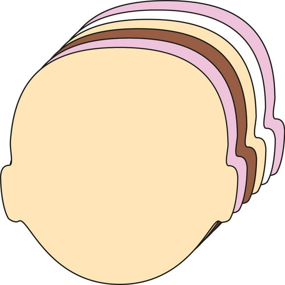 SHAPES ETC. Large Multicultural Creative Foam Cut-Outs - Face