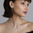 thumbnail image 4 of Gilded Lab grown 1 Cttw Diamond sterling silver stud earring and necklace set, 4 of 7