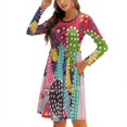 thumbnail image 1 of Robe Évasée à Nœud d'Été Mode Grande Taille Robe Ample Rose Cactus Succulentes Été Vert Bleu, 1 of 5