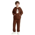 thumbnail image 2 of Piuwrlz Hood Sweatsuits Sets 2pcs Kid Girls Jogger Set Hoodies and Sweatpants Brown Size 6 Years, 2 of 6