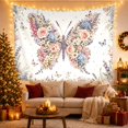 thumbnail image 3 of Colorful Floral Butterfly Tapestry Wall Hanging, 3 of 7