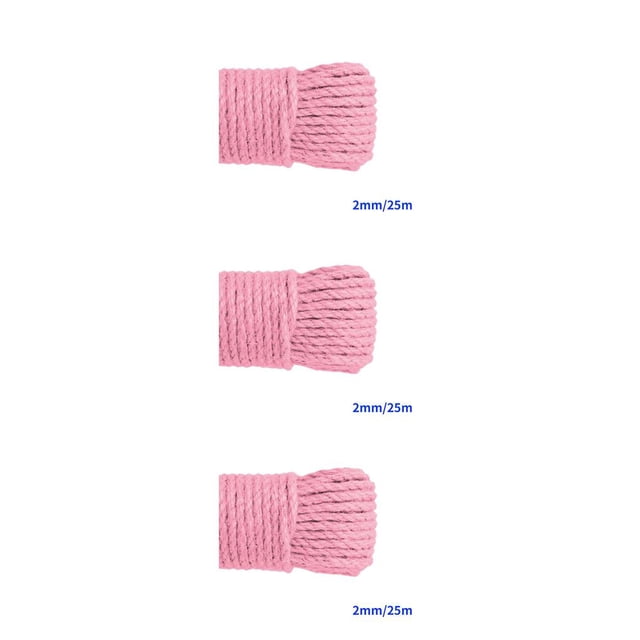 Langgg Color Hemp Rope Roll Making Tool 100 Cotton rope colorful twine macrame cord string thread Handmade String accessory DIY cord Pink 2mm x 25m 3Set