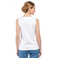 thumbnail image 4 of Turtle Bay New York Women's Rhinestone Notch V-neck Knitted Tank Top, 4 of 10