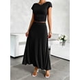 thumbnail image 2 of Women's Short Sleeve Slim Fit Long Dress Set - 92% Viscose, 8% Elastane, 2 of 8