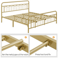 thumbnail image 4 of Topeakmart Metal Platform Bed with Headboard and Footboard, King Size, Antique Gold, 4 of 10