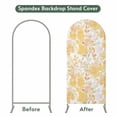 thumbnail image 4 of Yellow Flowers Arch Backdrop Cover, Spandex Fitted Wedding Arch Cover, Watercolor Summer Botanical Floral Round Top Stand Covers for Birthday Ceremony Bridal Shower Party Decor 4x1.65 Ft, 4 of 9