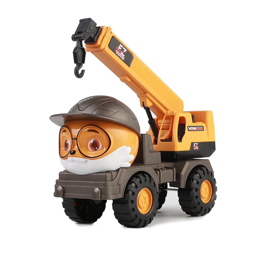 FUNNYFAIRYE Squirrel Head Toy Car Engineering Vehicle Boom Trucks
