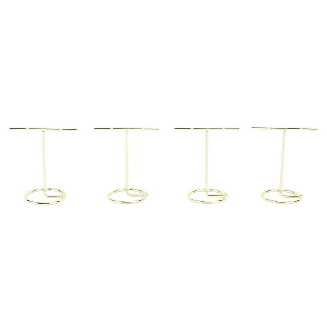4 Pcs Earring Display Rack, Metal Earring Storage Rack Necklace Holder T Shaped Jewelry Hanging Hanger Multifunction Easy Storage Metal Rack for Jewelry Keyring Display