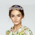thumbnail image 3 of Miangastore Bridal Tiara with Rhinestone for Wedding Decoration Multi Color Zinc Alloy Lightweight, 3 of 9