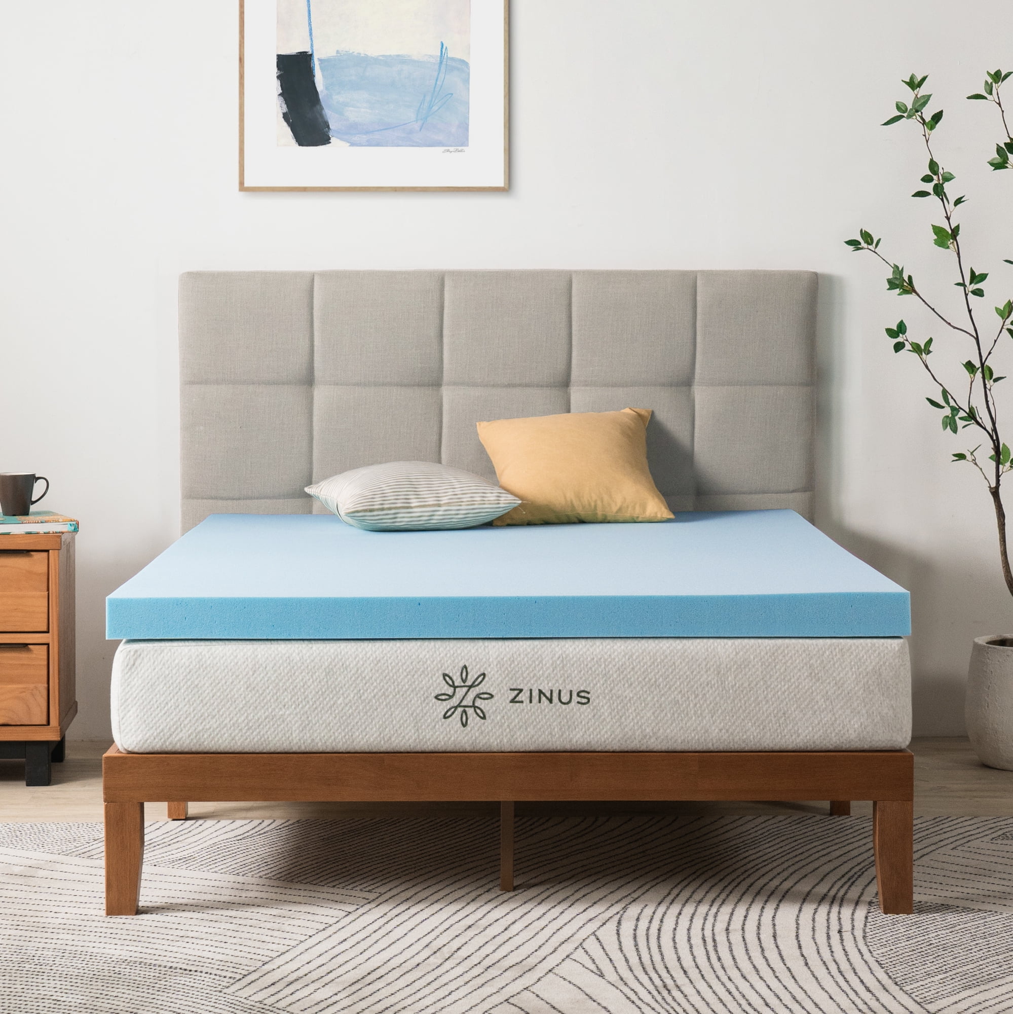 Zinus 3" Green Tea Cooling Gel Memory Foam Mattress Topper, Twin XL