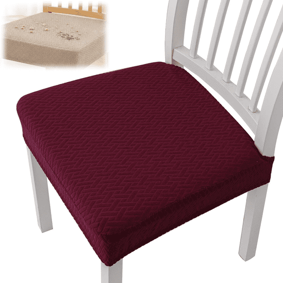Waterproof Jacquard Chair Covers, Set of 2/4/6/8 Stretch Removable Washable Dining Chair Covers, Durable, Stylish & Easy-Clean